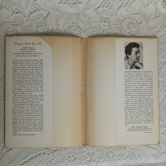 Vintage 1963 Prayers From the Ark Book Jean Primrose Hardcover Dust Jacket - Picture 3 of 12